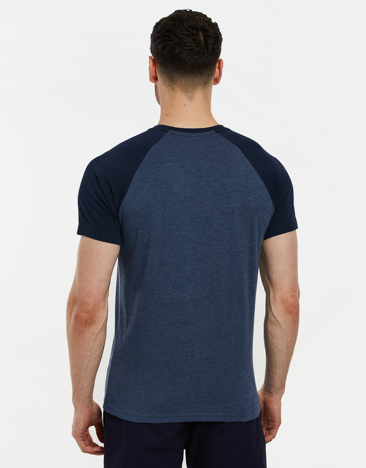 Denim Marl Blue Raglan T-Shirt