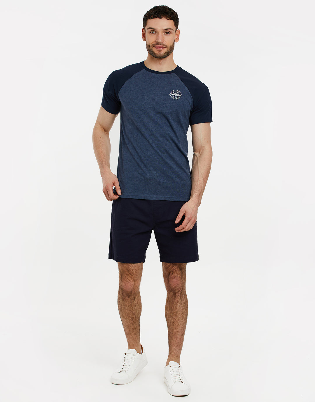 Denim Marl Blue Raglan T-Shirt