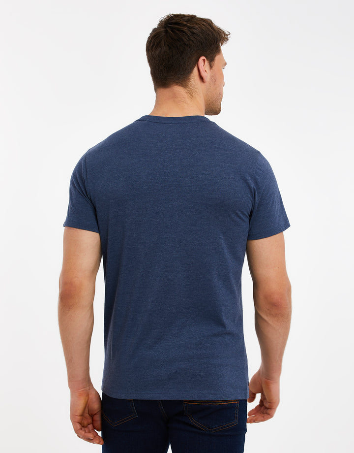 Denim Marl Blue Crew Neck T-Shirt
