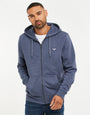 Denim Marl Blue Zip-Through Hoodie
