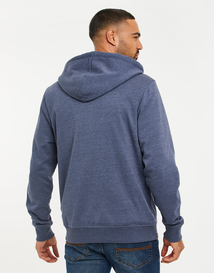 Denim Marl Blue Zip-Through Hoodie