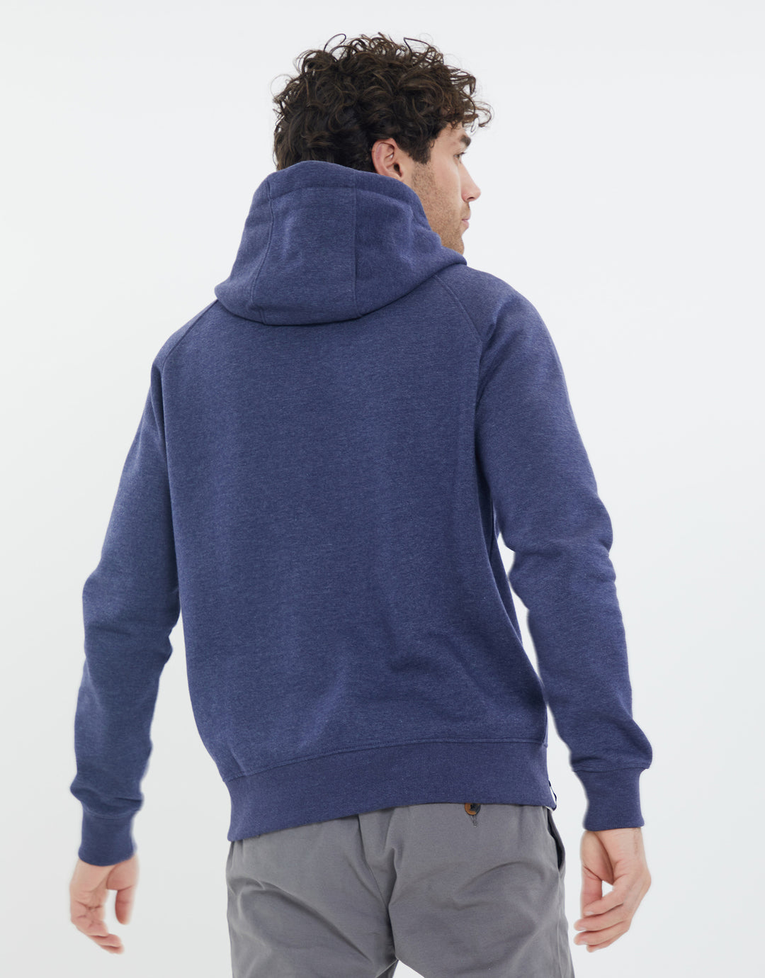Denim Marl Blue Casual Overhead Hoodie