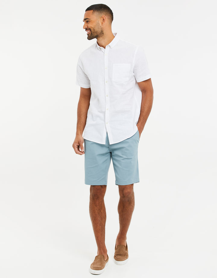Duck Egg Blue Slim Fit Chino Shorts