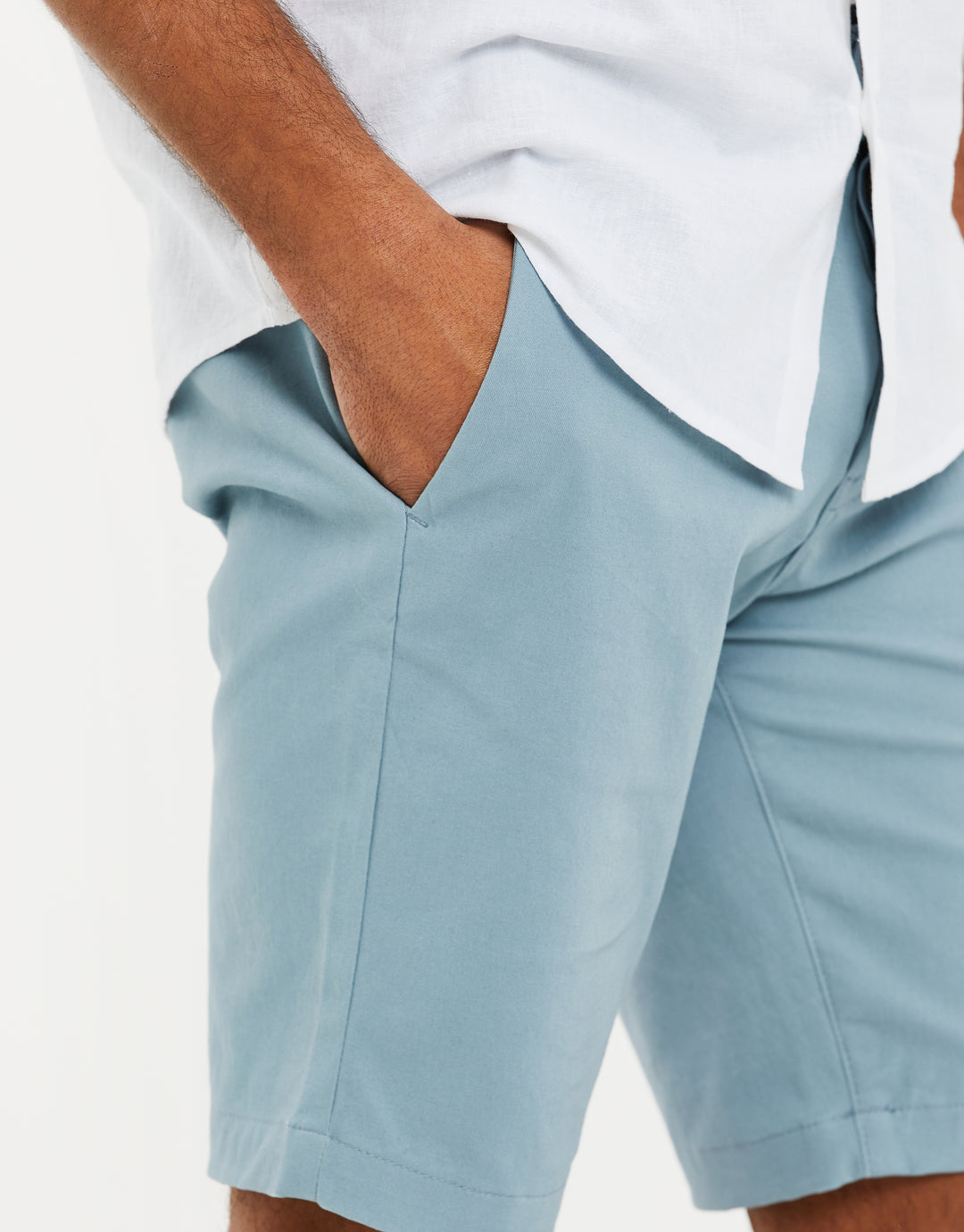 Duck Egg Blue Slim Fit Chino Shorts
