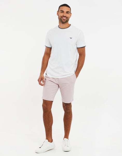 Men's Dusky Pink Cotton Slim Fit Chino Shorts – Threadbare