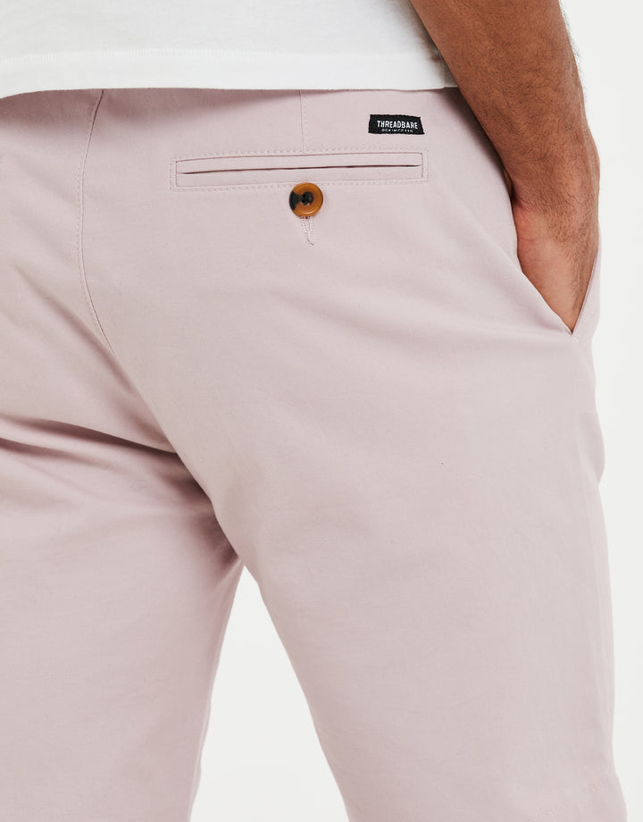 Dusky Pink Slim Fit Chino Shorts