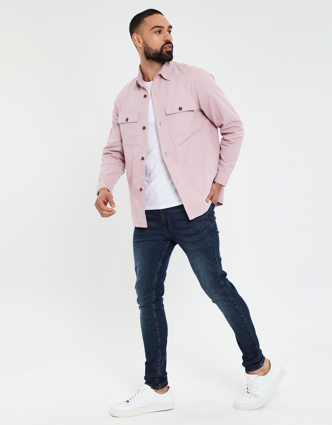 Dusky Pink Relaxed Fit Lightweight Shacket