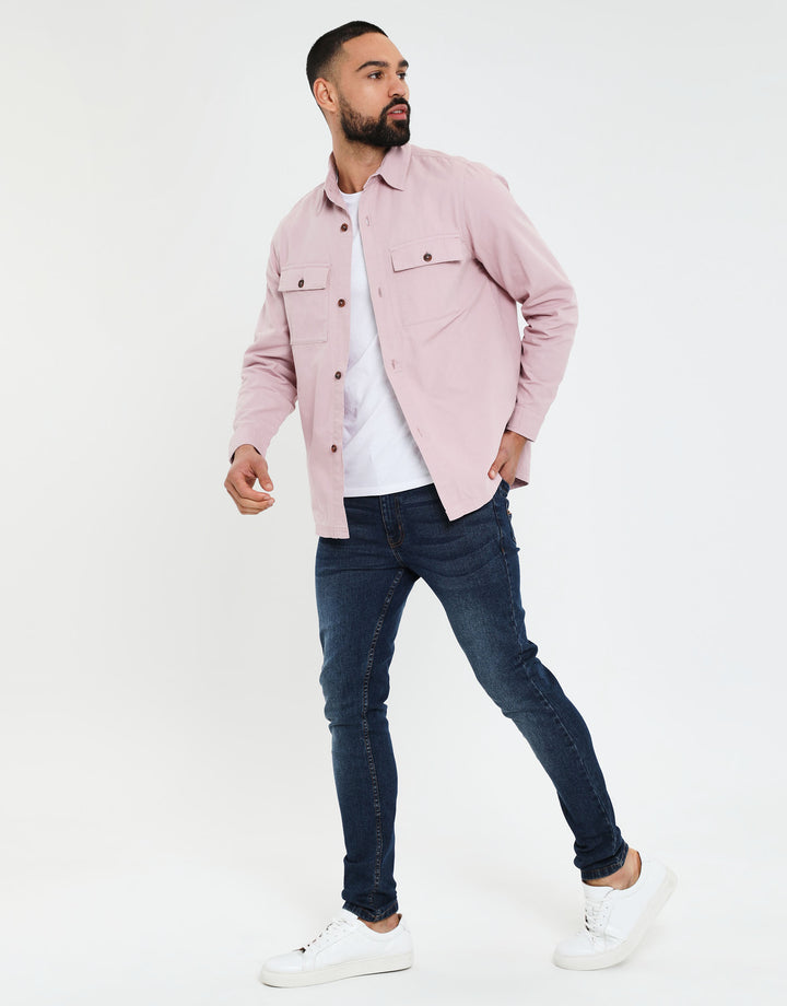 Dusky Pink Relaxed Fit Lightweight Shacket