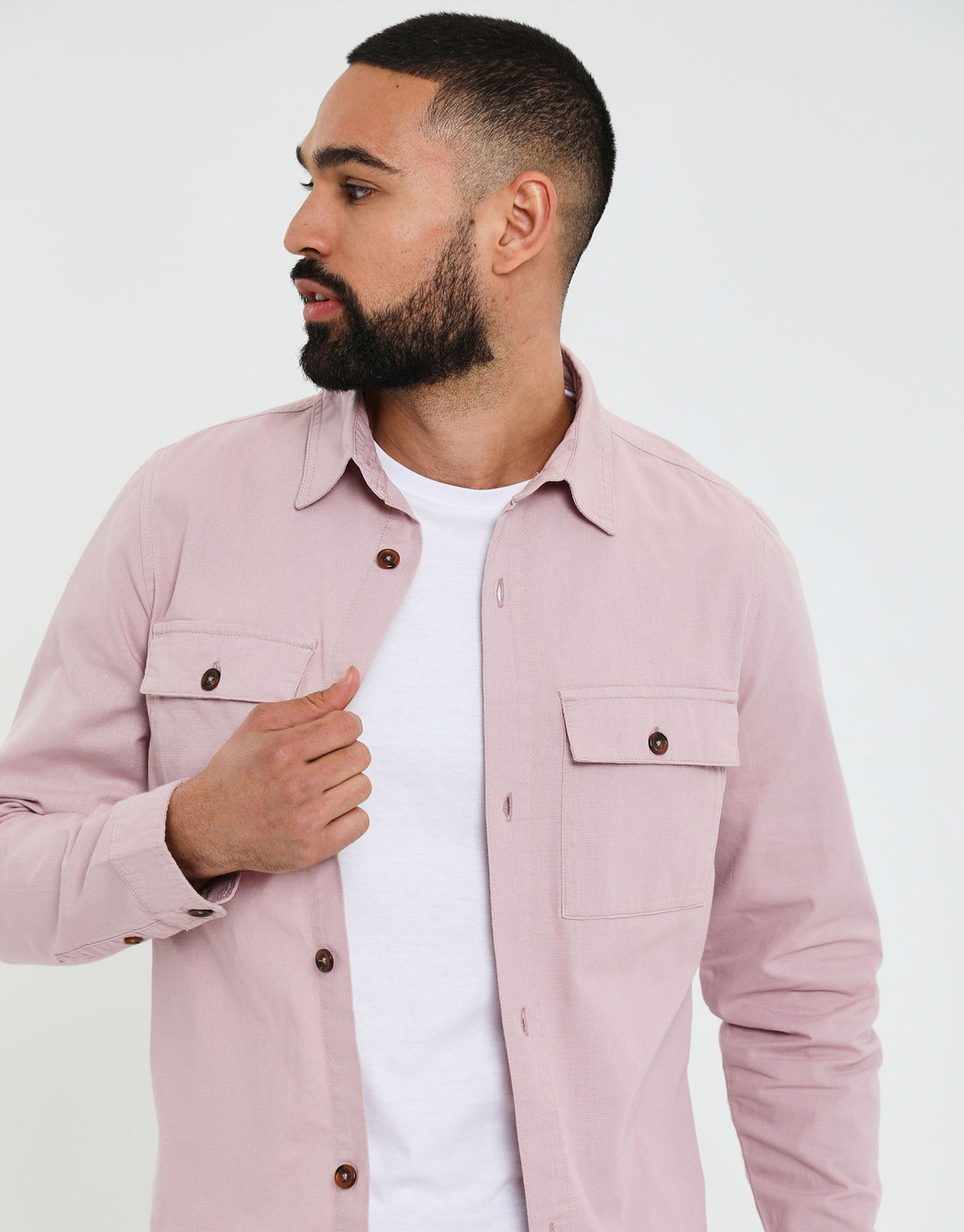 Dusky Pink Relaxed Fit Lightweight Shacket