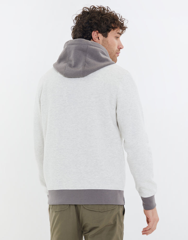 Ecru Marl Tonal Contrast Hoodie