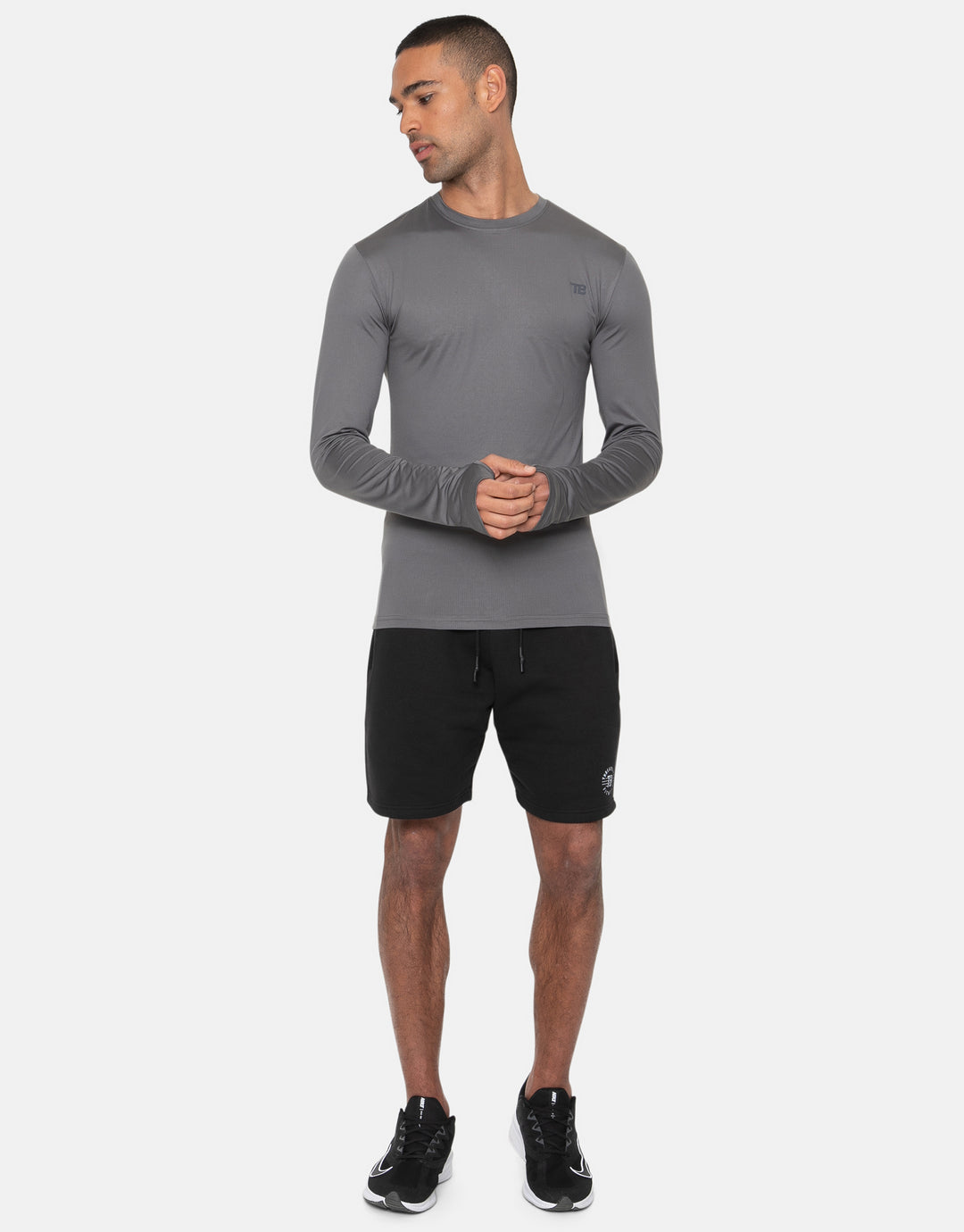 Freeman Charcoal Plain Fitness Gym T-Shirt