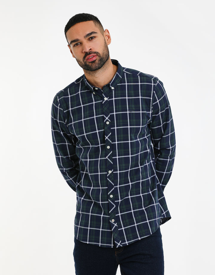 Green Sicily Check Long Sleeve Shirt