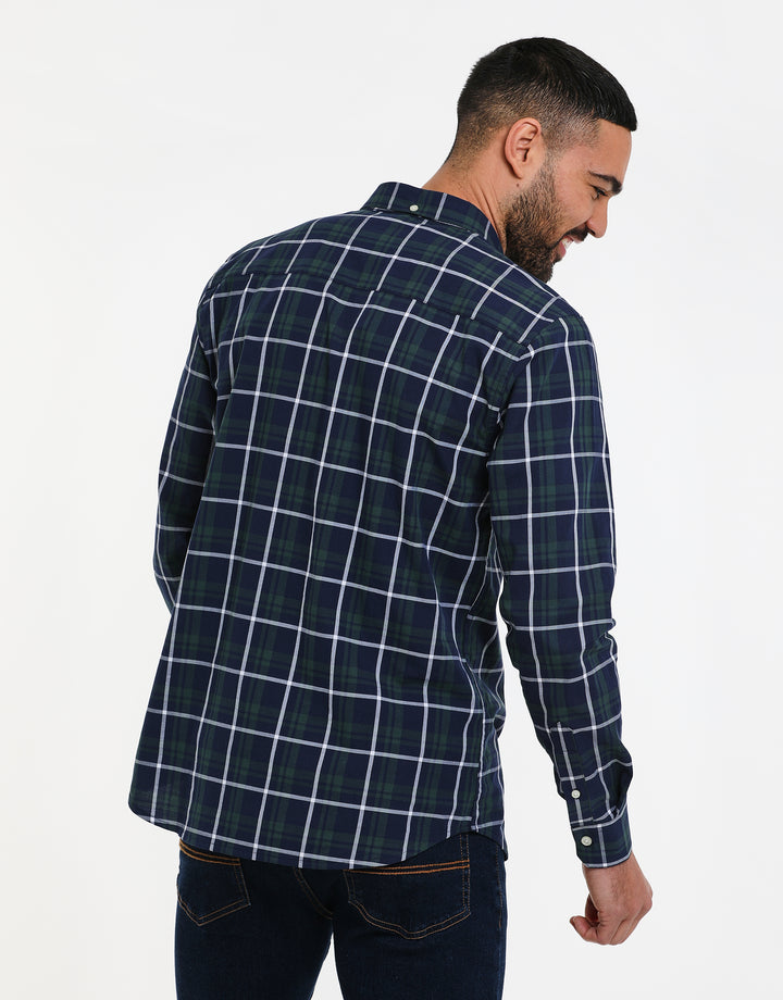 Green Sicily Check Long Sleeve Shirt