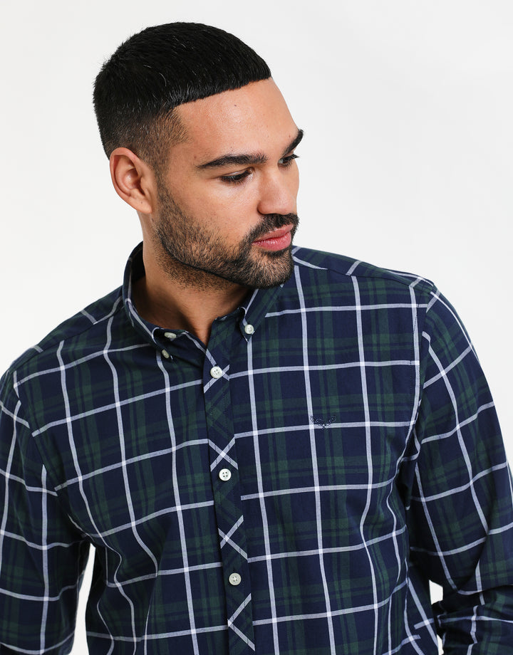 Green Sicily Check Long Sleeve Shirt