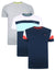 Grey-Blue Mix Sporty T-Shirts (3 Pack)