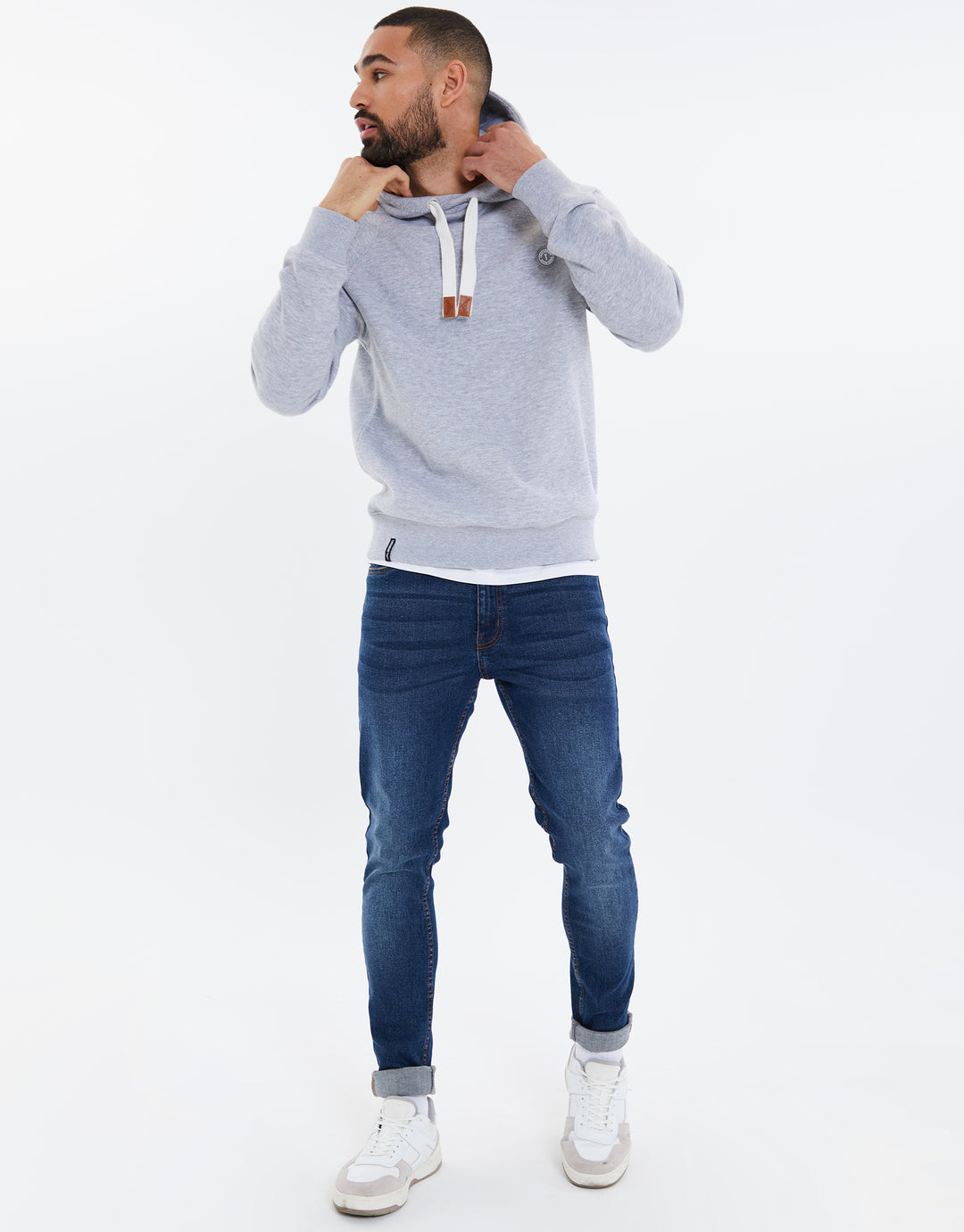 Grey Marl Casual Overhead Hoodie