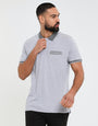 Grey Marl Jetted Pocket Rib Collar Polo Shirt
