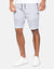Light Grey Ribbed Panel Fleece Shorts