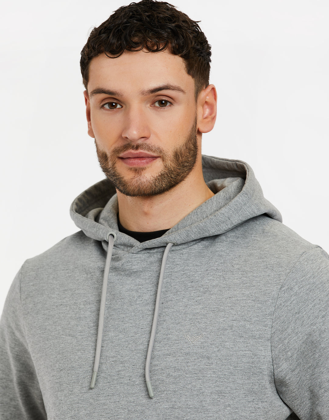 Grey Marl Short Sleeve Overhead Hoodie