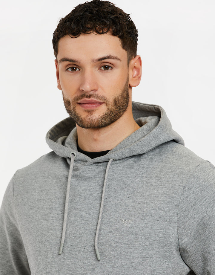 Grey Marl Short Sleeve Overhead Hoodie