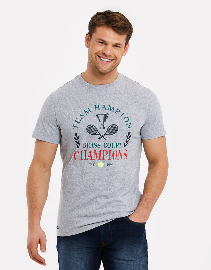 Grey Tennis Graphic Print T-Shirt