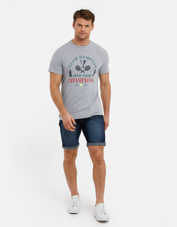 Grey Tennis Graphic Print T-Shirt