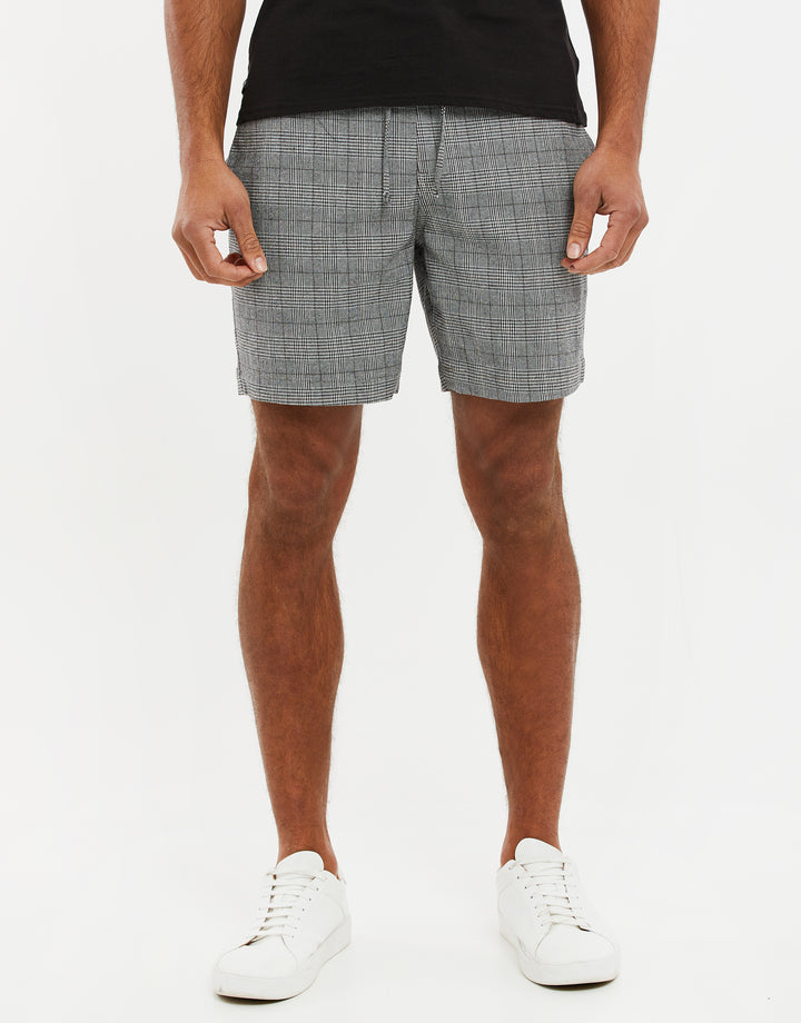 Grey Prince Check Shorts
