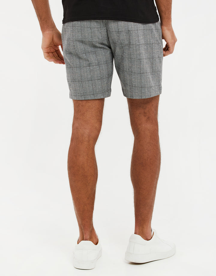 Grey Prince Check Shorts
