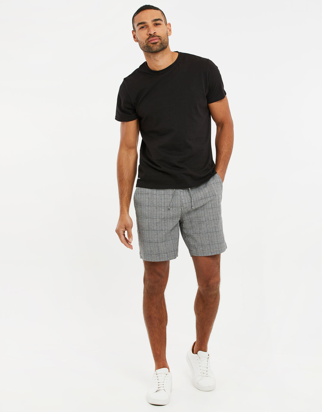 Grey Prince Check Shorts