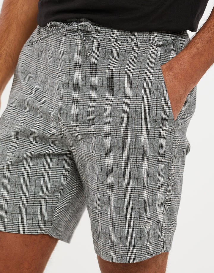 Grey Prince Check Shorts