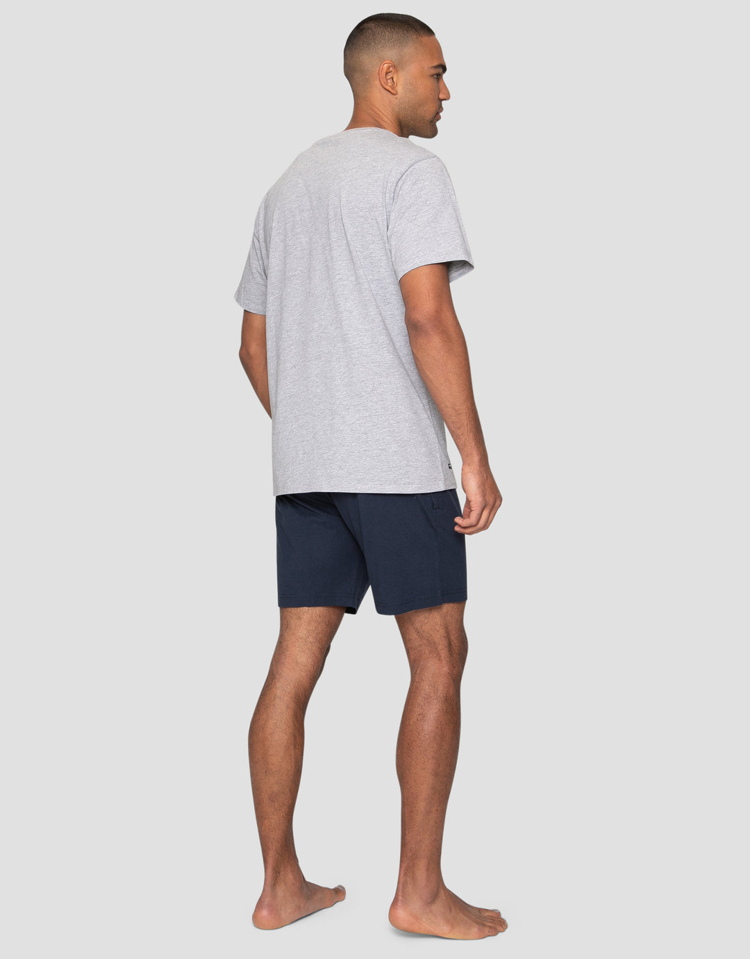 Grey Striped Jersey Short Pyjamas (2-Piece Set)