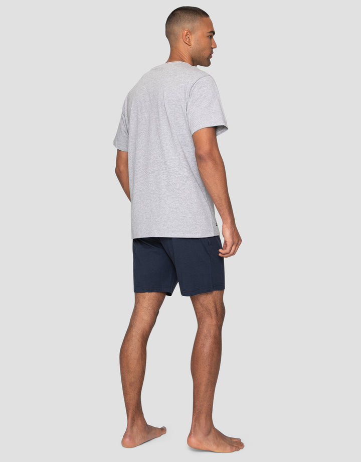 Grey Striped Jersey Short Pyjamas (2-Piece Set)