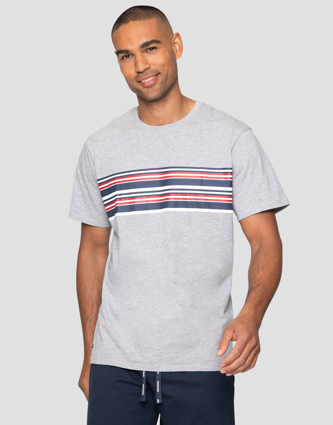 Grey Striped Jersey Short Pyjamas (2-Piece Set)