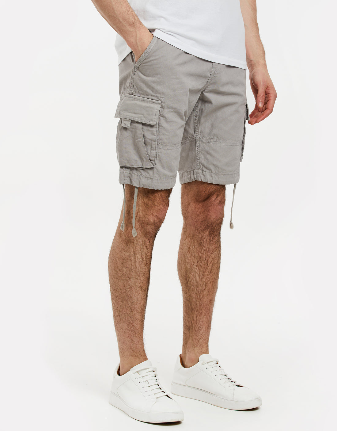 Men's Ice Grey Cotton Cargo Shorts – Threadbare