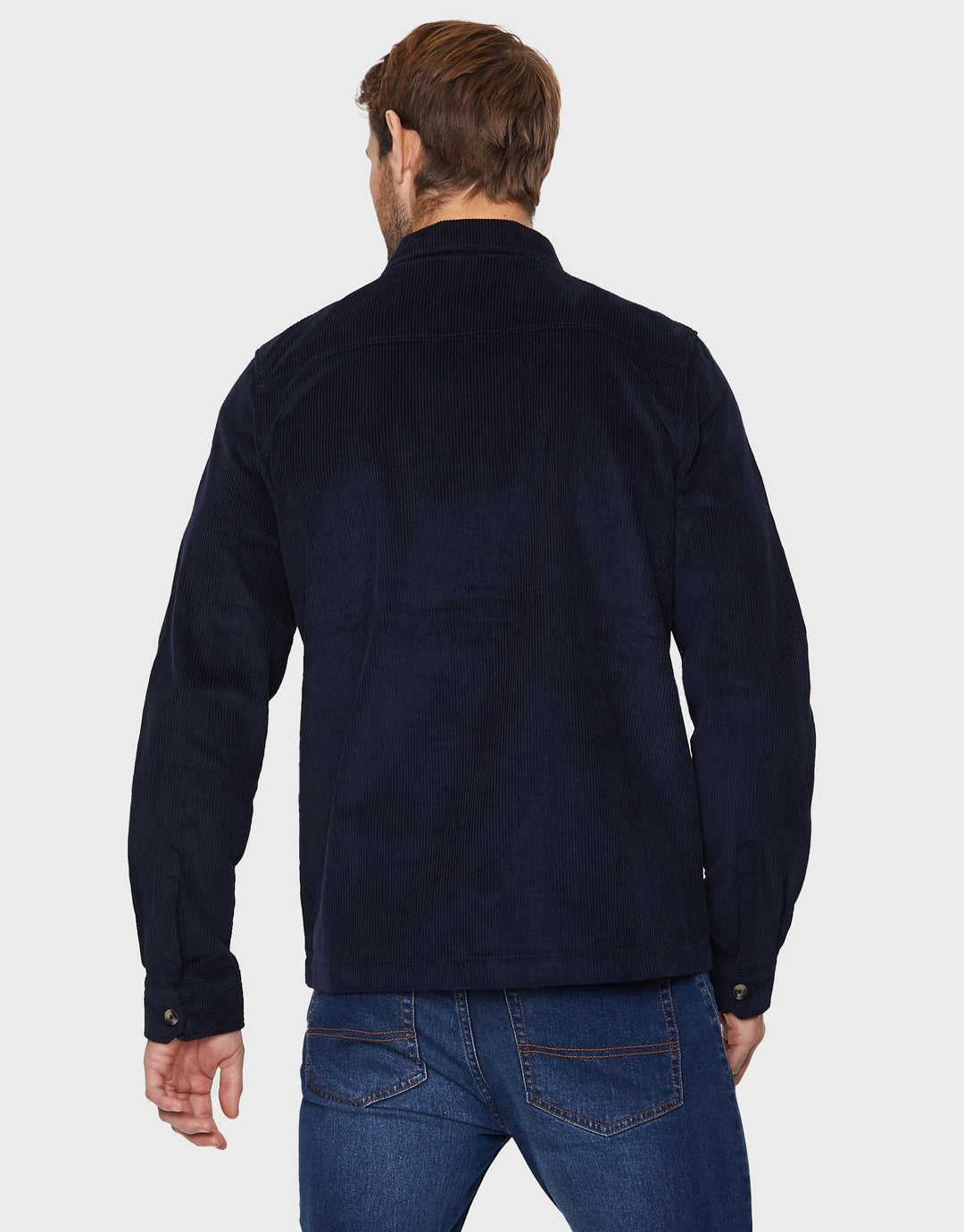 Iron Navy Plain Cord Casual Shirts