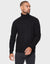 Black Roll Neck Cable Knit Jumper
