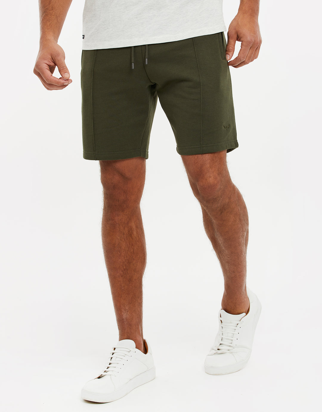 Khaki Green Fleece Sweat Shorts
