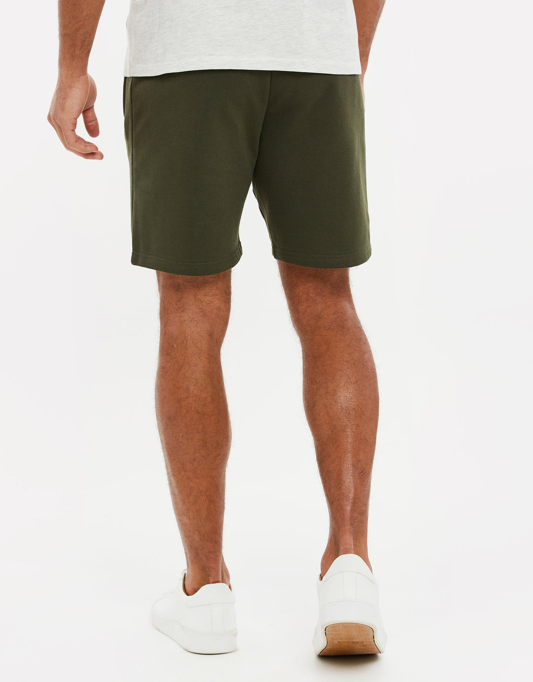 Khaki Green Fleece Sweat Shorts