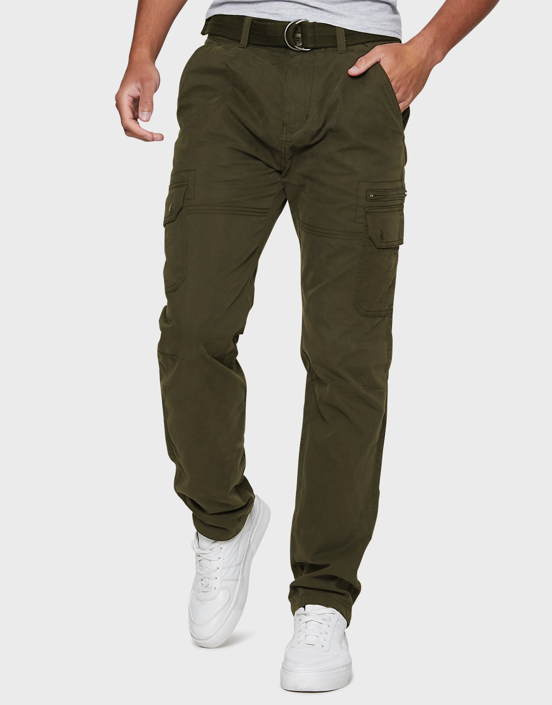 Belted cargo store trousers