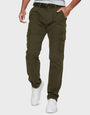 Khaki Green Belted Cargo Trousers