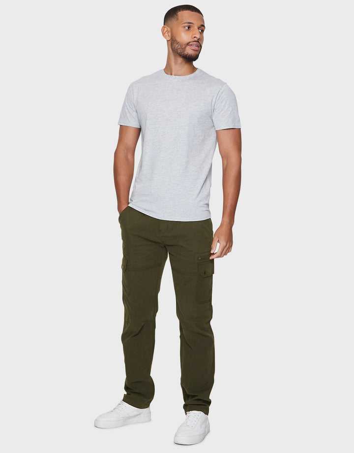 Khaki Green Belted Cargo Trousers