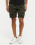 Khaki Green Camo Cargo Sweat Shorts