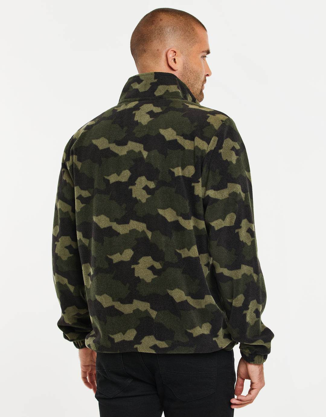 Khaki Camo Zip-Through Borg Fleece