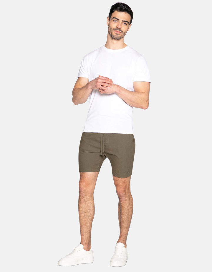 Khaki Green Jogger Style Chino Shorts