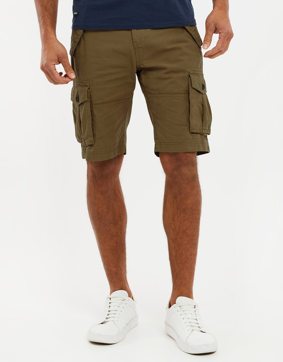Khaki Green Cargo Shorts