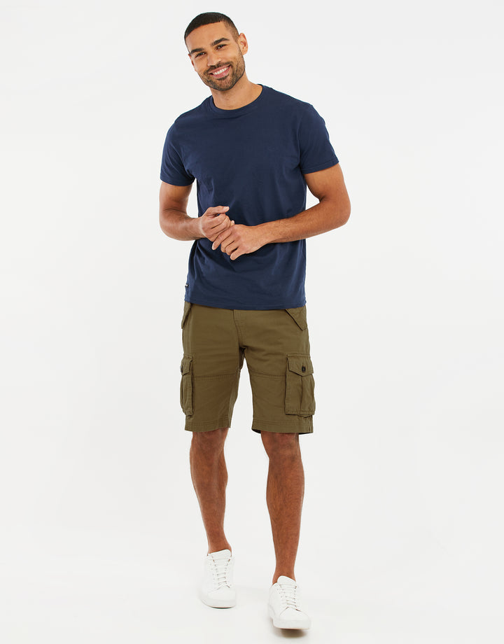 Khaki Green Cargo Shorts