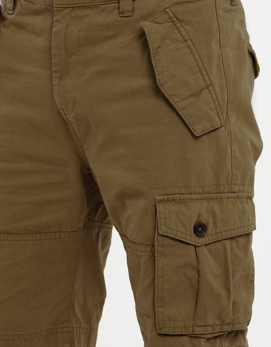 Khaki Green Cargo Shorts