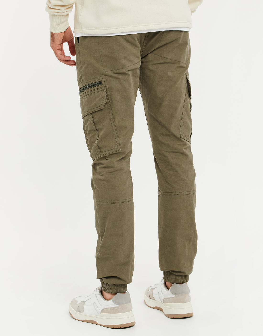 Men's Khaki Green Cotton Cargo Trousers – Threadbare