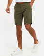 Khaki Green Belted Chino Shorts