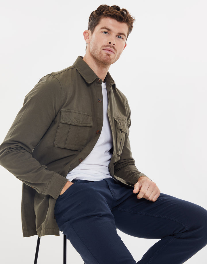 Khaki Green Long Sleeve Shirt